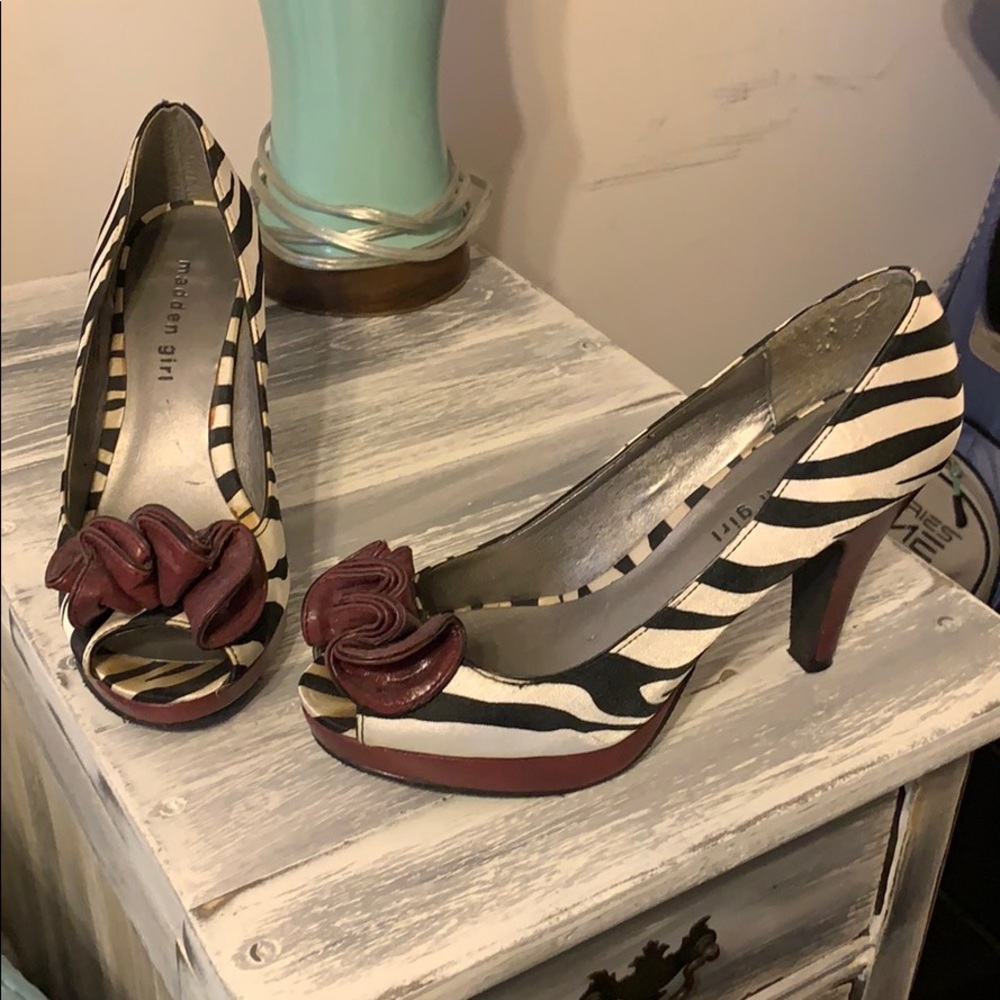 Zebra stripe heels